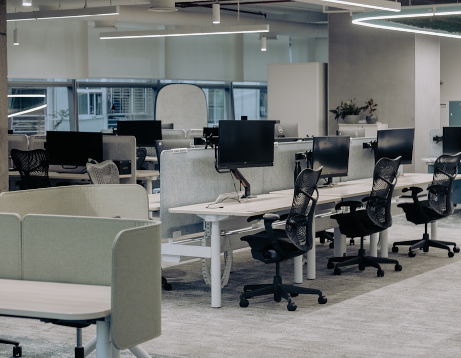 Clean modern commercial office maintained by Queenan Facility Services